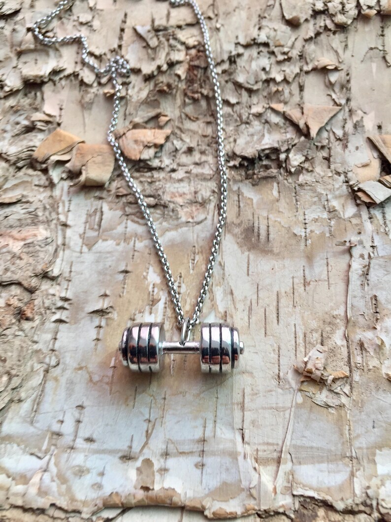 Gym Jewelry Dumbbell Necklace Fitness Jewelry Exercise Etsy Canada