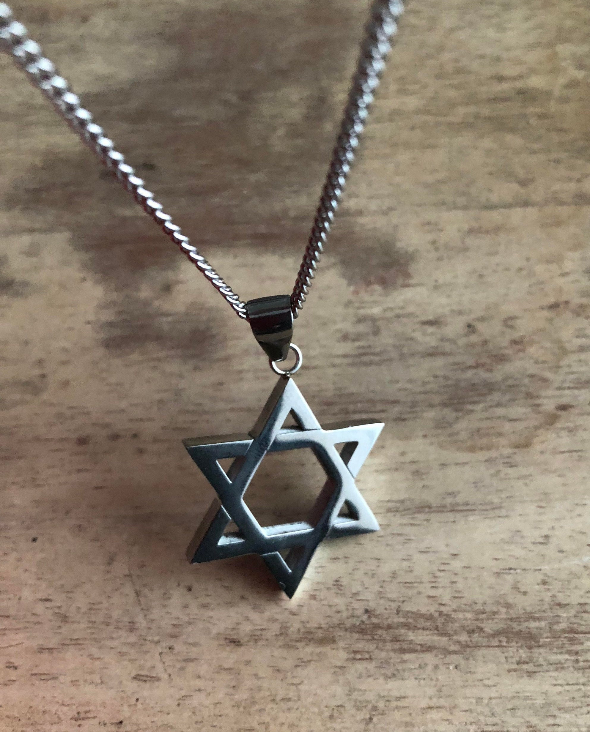 Star of David Necklace Magen David Charm Men's - Etsy