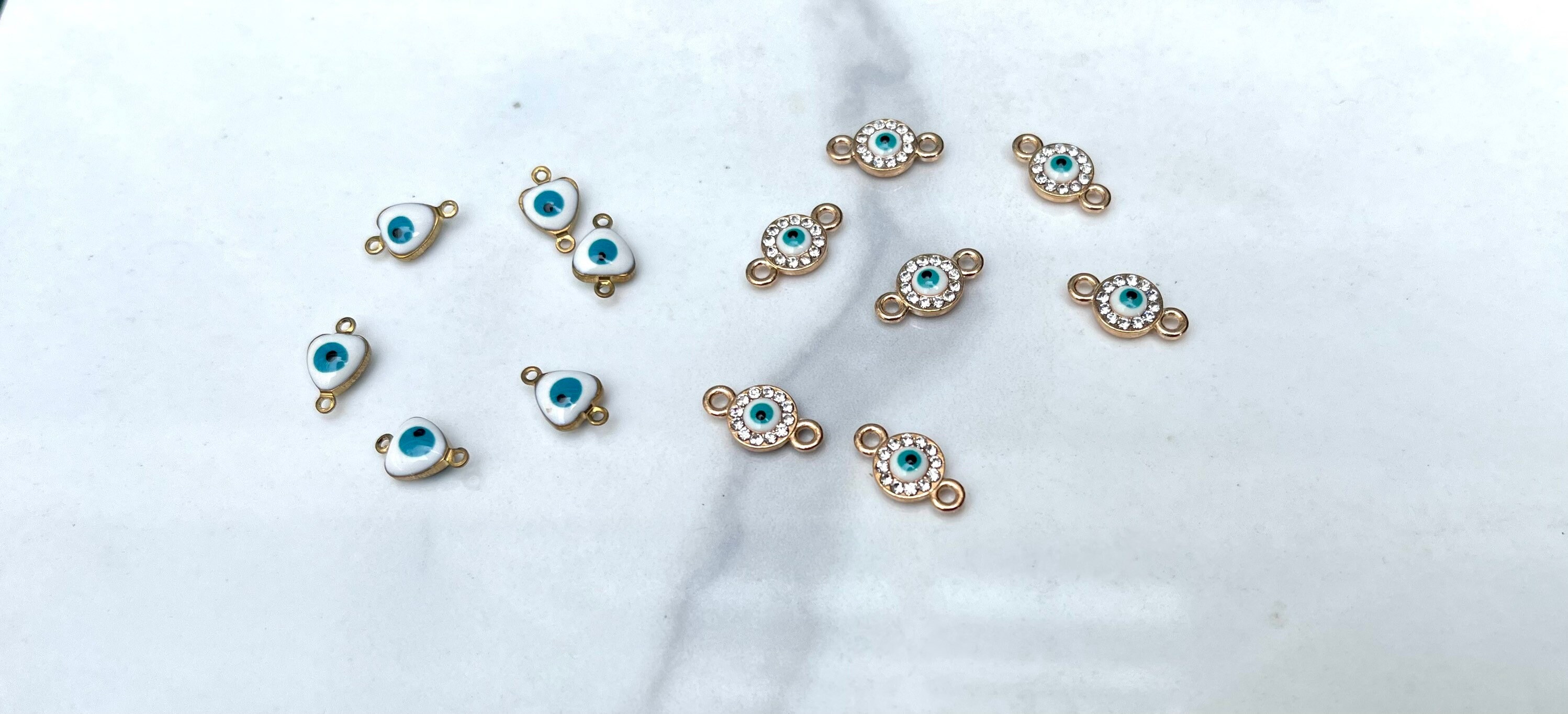 Evil Eye Rhinestone Evil Eye Connector, Evil Eye Charm, Rhinestone, Enamel Evil Eye Charm ...