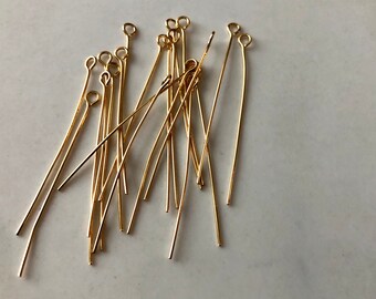 SOFPLATE 1 Box 600Pcs 2 Inch 50mm 6 Colors Eye Pins Beading Pin Mixed Color Straight Flat Wire Brass Metal End Headpins Eyepins For