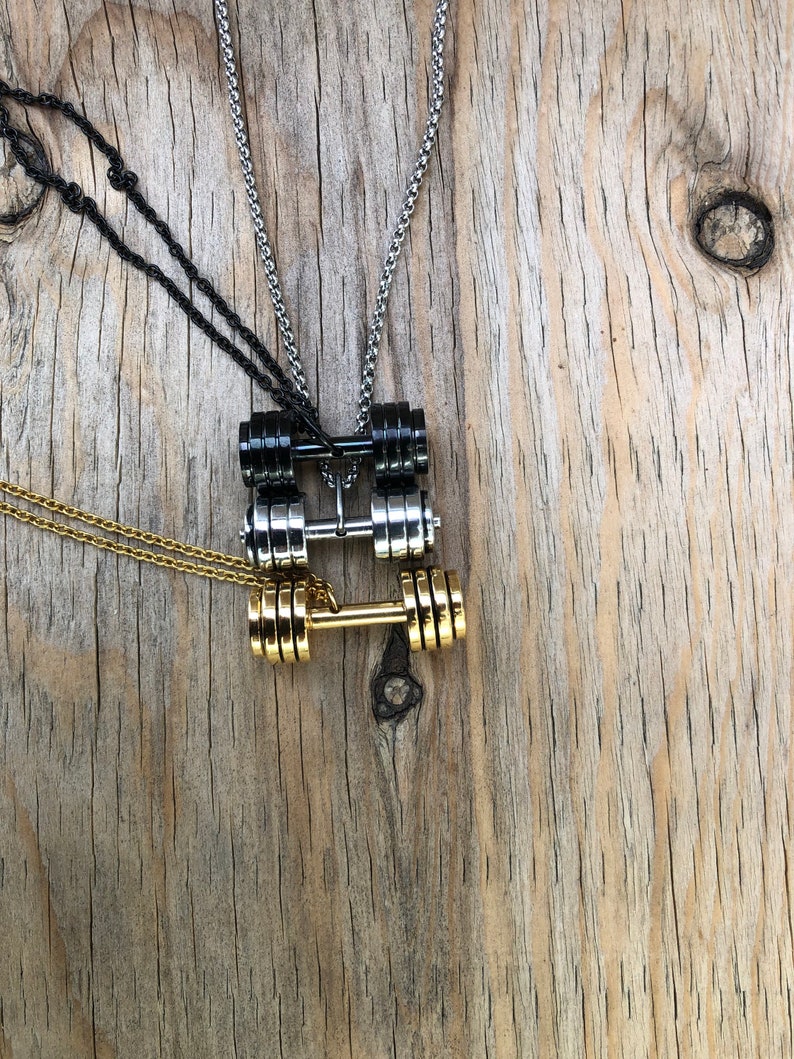 Gym Jewelry Dumbbell necklace Fitness jewelry Exercise Etsy