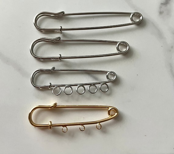 safety pin pendant, brooch,silver plate, antique silver, vintage supplies,  jewelry making, jewelry supplies, brass jewelry
