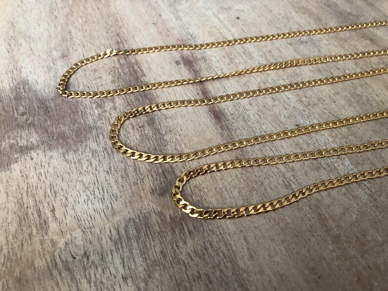 gift for him,gold chain mens jewelry 4 mm chain curb chain mens necklace stainless steel chain Chain for man boho chain for woman