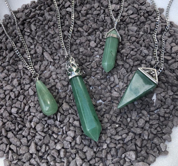 Green Aventurine Necklace Healing Crystal Pendant Chakra