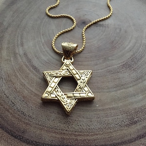 Star of david necklace , Magen david charm, Men&#39;s necklace, Judaika jewelry, Jewish symbol, Bar mitzva, Israeli jewelry, hamsa necklace