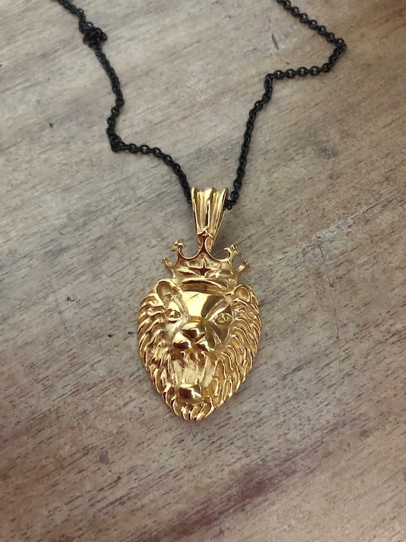 Lion Necklace Lion Head Necklace Mens Necklace Animal Lover