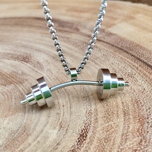Dumbbell jewelry, Dumbbell pendant,  Barbell jewelry, Fitness gift, Bodybuilding necklace, Gym jewelry, Weightlifting necklace
