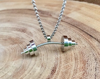 Bijoux en haltères, Pendentif en haltères, Bijoux en haltères, Cadeau de fitness, Collier de musculation, Bijoux de gymnastique, Collier d’haltérophilie