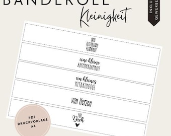 Banderole small item, souvenir, PDF print template, craft file template, for download and printing, DIY, self-printing