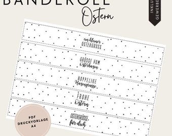 Easter banner, PDF print template, craft file template, for download and printing, DIY, self-printing