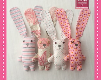 Perlin Lapin, peluche lapin en tissus de coton recyclé pour les petits et les grands... Un petit lapin fait avec 100% d'amour véritable