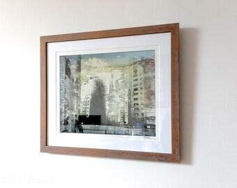 Moor Lane Flats, Preston A3 FRAMED Giclee print by John Robertson