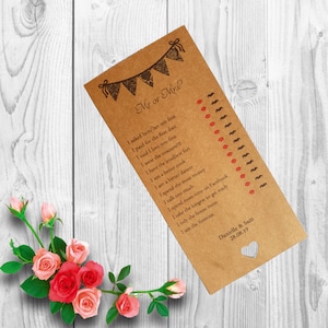 Personnalisé mariage Mr ou Mme cartes X 12 Table jeu questionnaire amusant caméra faveur enfants adultes I Spy MM9