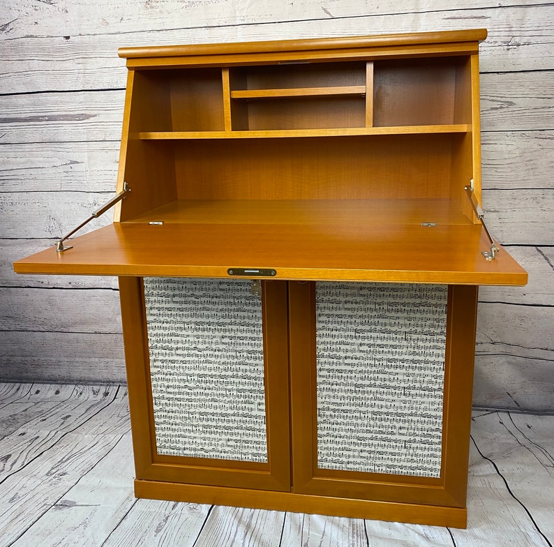 Playful bureau, desk, chest of drawers in country house style with sheet music image 7