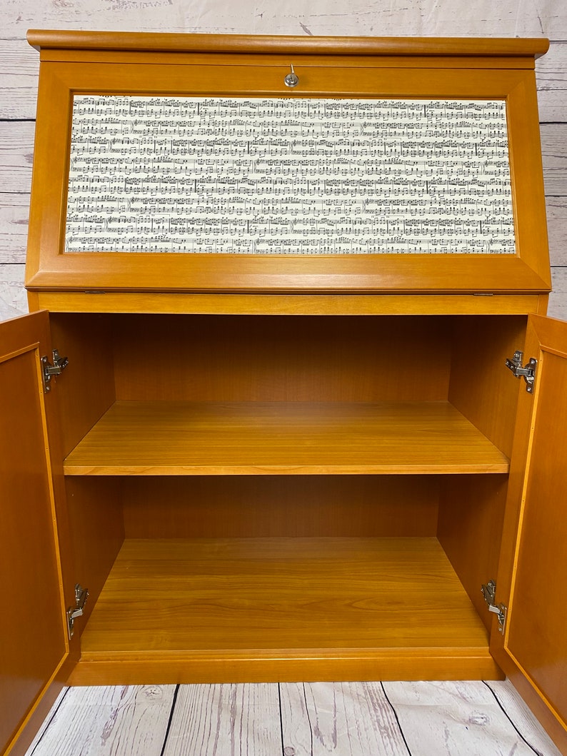 Playful bureau, desk, chest of drawers in country house style with sheet music image 6