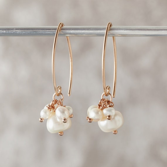 Rose gold Pearl Earrings