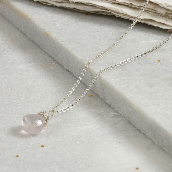 Rose Quartz Sterling Silver Necklace