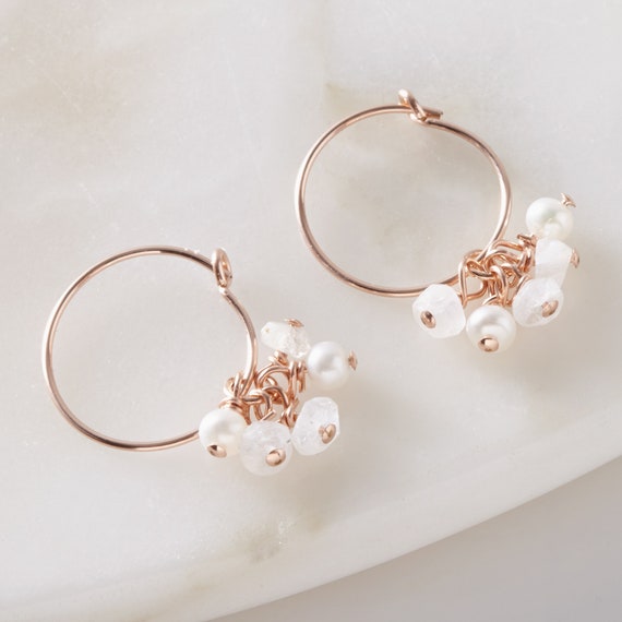 Moonstone and pearl Earrings