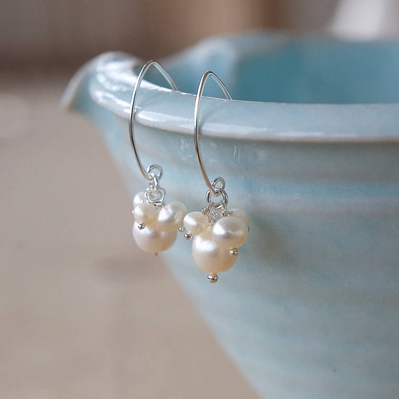 Cream pearl Cluster Earrings