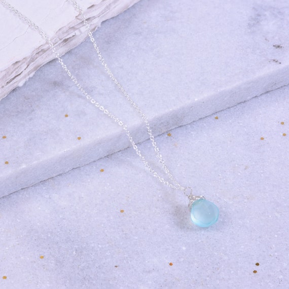 Aqua Blue chalcedony Necklace