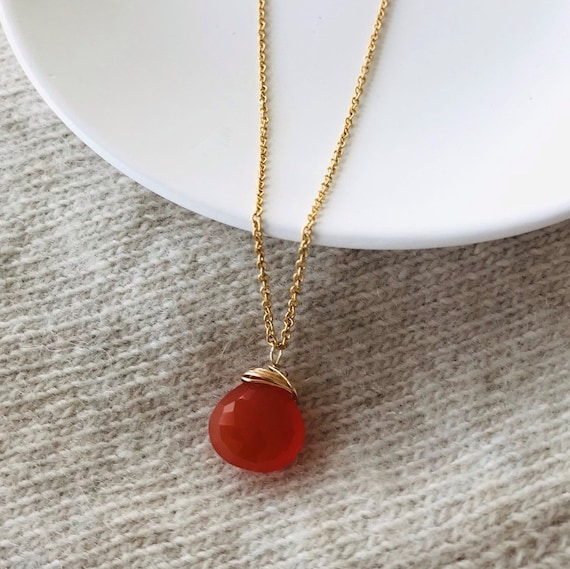 Carnelian Gold Necklace