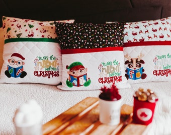 Book Pillow, Reading Pillow, Christmas Pillow, Holiday Pillow, Family Gift