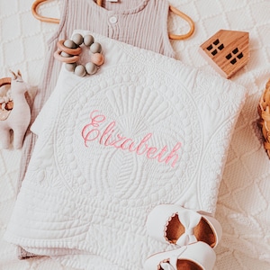 Custom Embroidered Baby Quilt: Personalized Heirloom Keepsake