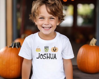 Custom Embroidered Halloween Shirt: Personalized Frankenstein Kids Tee