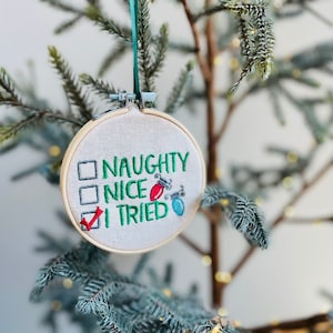 Christmas ornament, Embroidered Ornament, Embroidery Hoop Ornament, Holiday Ornament, Gift For Friend, Gift For Coworker
