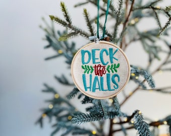 Christmas ornament, Embroidered Ornament, Embroidery Hoop Ornament, Holiday Ornament, Gift For Friend, Gift For Coworker