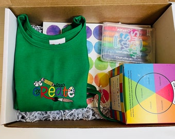 Personalized Art Activity Box, Child Art Box, Child Art Apron, Back to School, Gift For Child