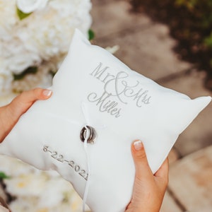 Wedding Ring Pillow, Ring Bearer Pillow, Personalized Pillow, Gift for Bride