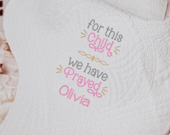 Personalized Embroidered Baby Blanket For A Girl
