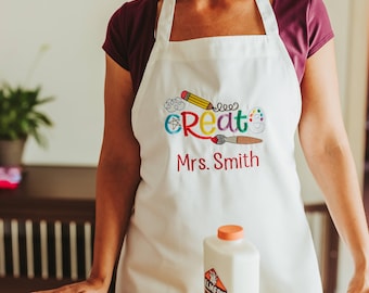 Personalized Art Apron For Teacher