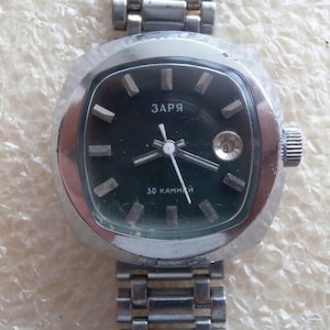 Vintage Zaria Zarja Zarya Reloj de pulsera mecánico automático vintage soviético/URSS, Rusia