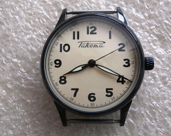 Raketa mechanical wrist watch, movement from vintage Soviet/USSR, Russia watch