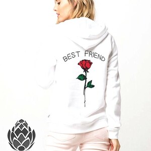 BEST FRIEND Couples Hoodies, Best friend sister, Hoodies for couples, Matching Couple Sweaters, BFF Hoodies, Christmas sweater image 2