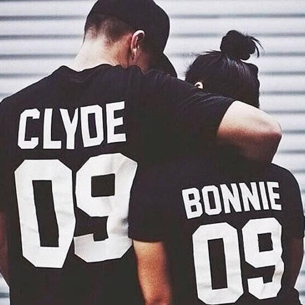 Bonnie Clyde 09 passende Shirts, Bonnie Clyde Paare Shirt Set, Bonnie Clyde Shirts, 100% Baumwolle, Benutzerdefinierte Shirts mit benutzerdefinierten Nummern