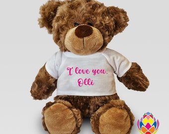 30cm Teddybär - Personalisiertes Geschenk Brautjungfern Geschenk Benutzerdefinierter Druck Weihnachten Geschenk für Sie