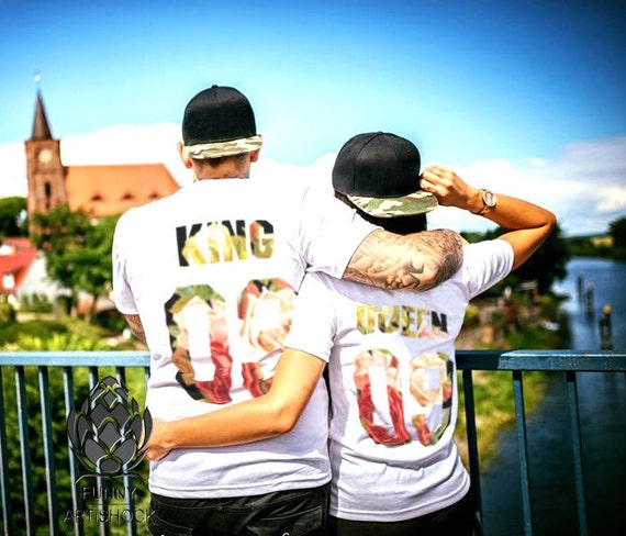 Camisetas de pareja king y queen hot sale