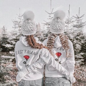 BEST FRIEND Couples Hoodies, Best friend sister, Hoodies for couples, Matching Couple Sweaters, BFF Hoodies, Christmas sweater image 1