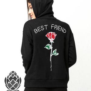 BEST FRIEND Couples Hoodies, Best friend sister, Hoodies for couples, Matching Couple Sweaters, BFF Hoodies, Christmas sweater image 3