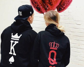King and Queen matching Sweaters, King and Queen Couples Hoodie Set, King and Queen pullover, Custom Sweaters Christmas sweaters Jumpers