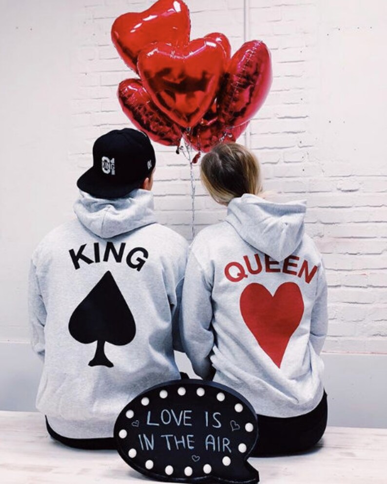 King Queen King y Queen Hoodies Pareja sudadera sudadera Etsy
