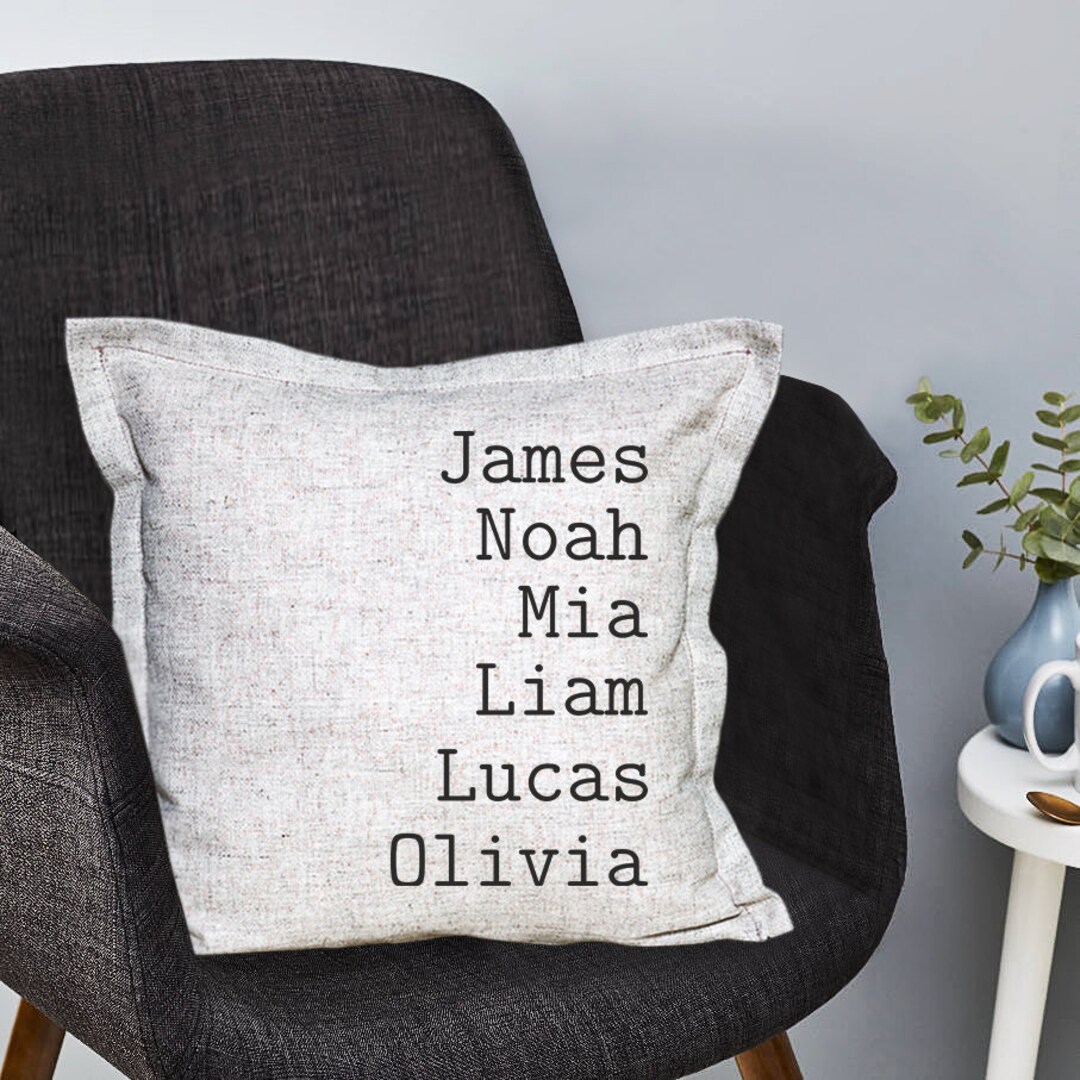 Personalized Family Name Throw Pillow Case Customize With Names