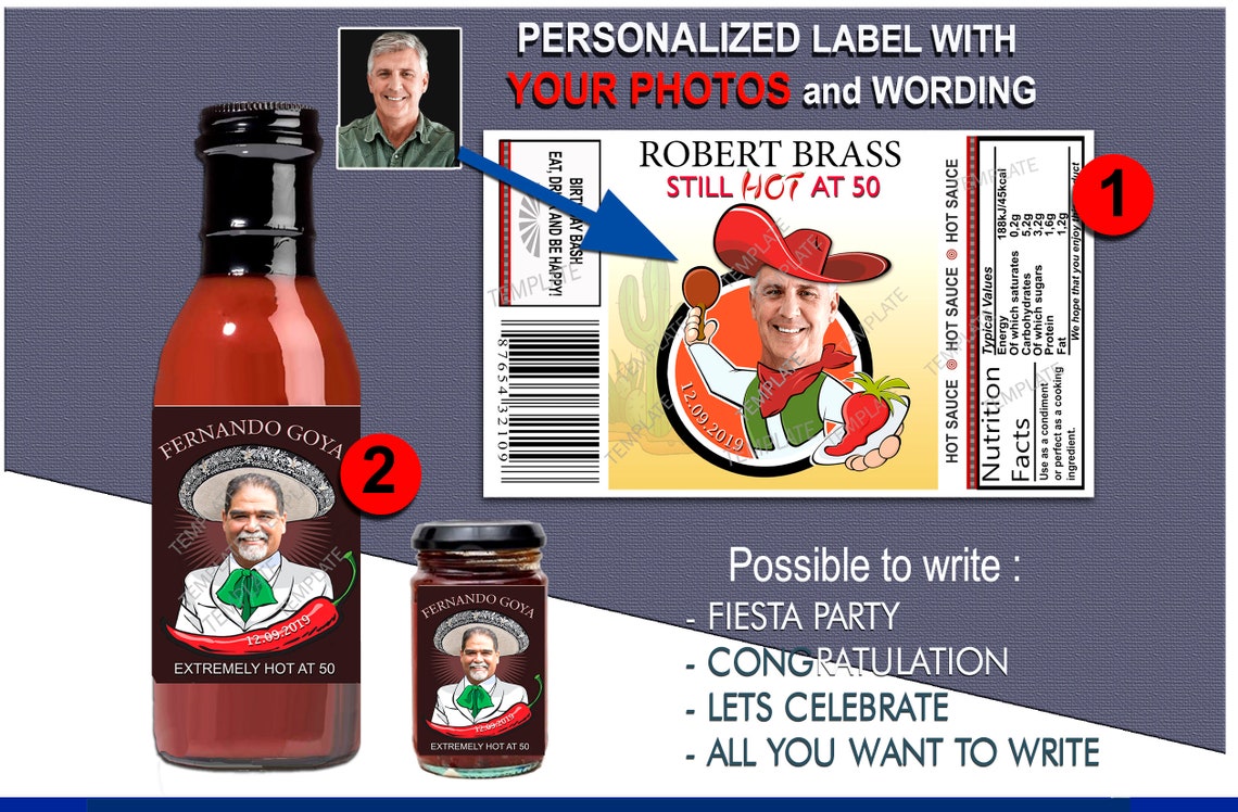 Hot sauce Tapatio labels. Mexican party favors. Still hot at Etsy