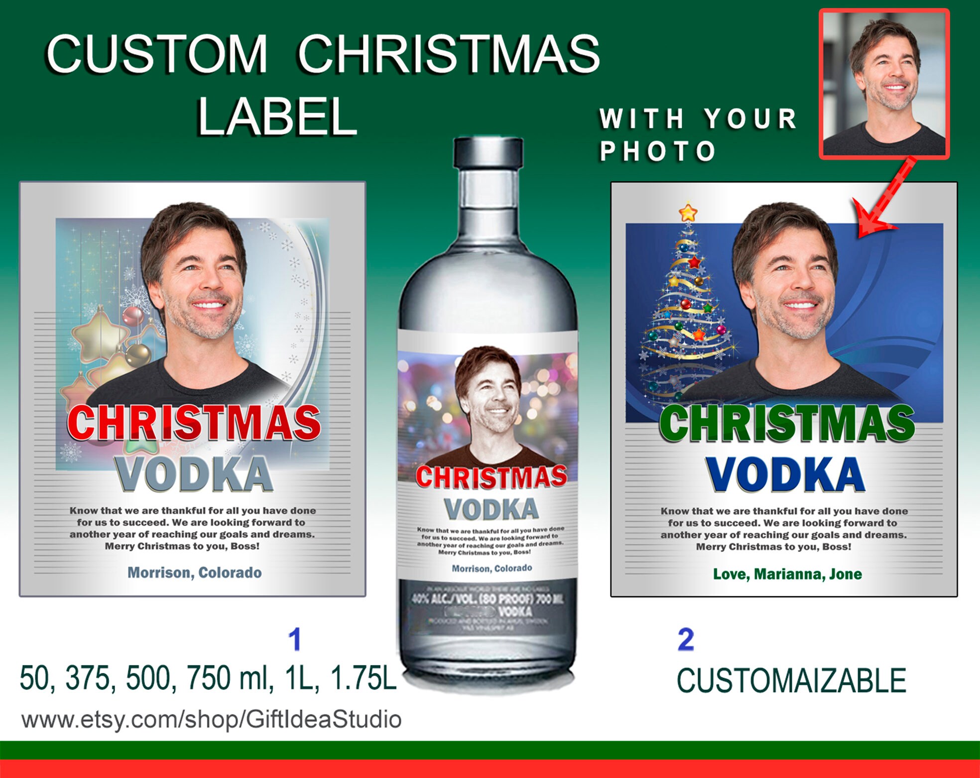 Personalized Absolut vodka label with your photo. Custom vodka Etsy