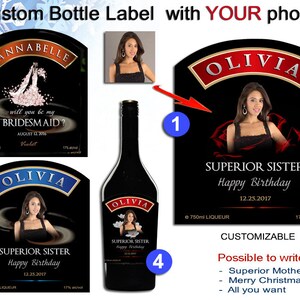 Personalised baileys bottle labels