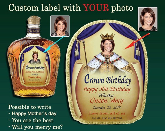 Download Custom Crown Royal Liquor Labels With Photo Personalized Etsy