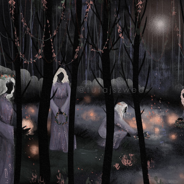 スラブの休日 Noc Kupały イラストプリント